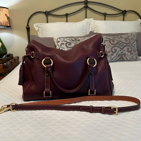 Dooney & Bourke Large Florentine Satchel in Plum!! - Picture 2 of 16
